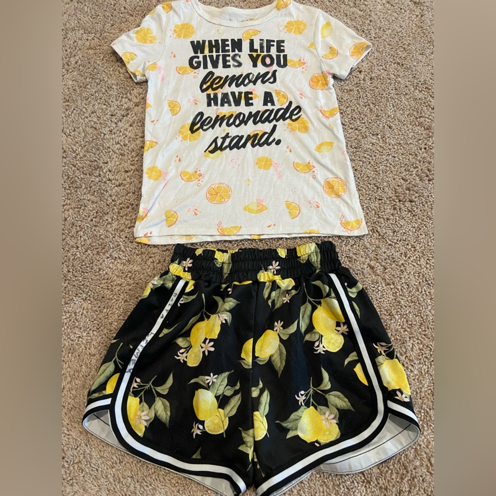 Girls Lemons Tshirt and Lemons Shorts
